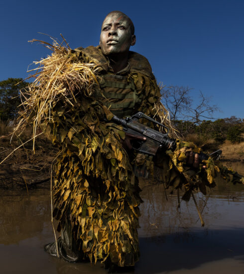 Akashinga ranger on patrol (Brent Stirton)